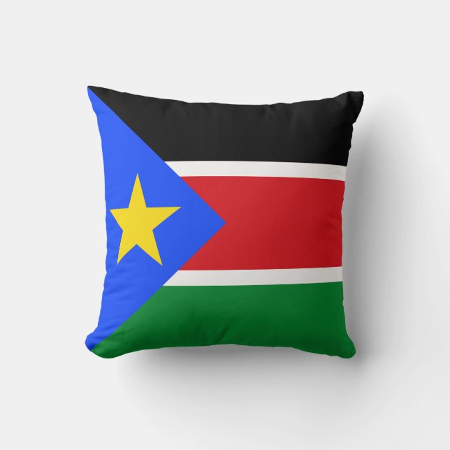 South Sudan Flag Throw Pillow (Front)