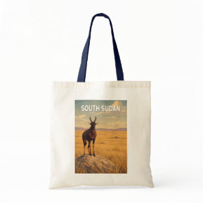 South Sudan Illustration Travel Art Vintage Tote Bag