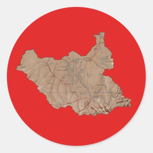 South Sudan Map Classic Round Sticker