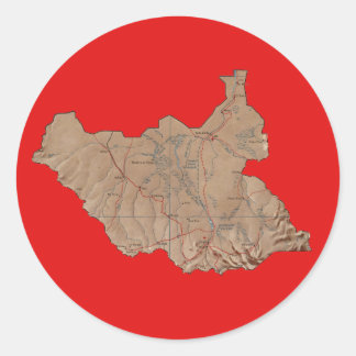South Sudan Map Classic Round Sticker