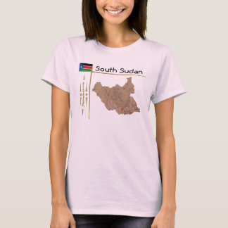 South Sudan Map + Flag + Title T-Shirt