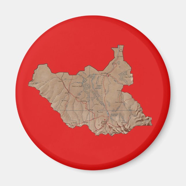 South Sudan Map Magnet (Front)