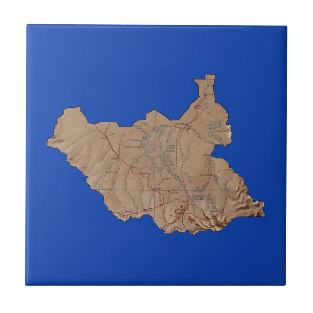 South Sudan Map Tile (Front)