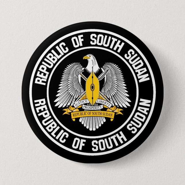 South Sudan Round Emblem Button (Front)