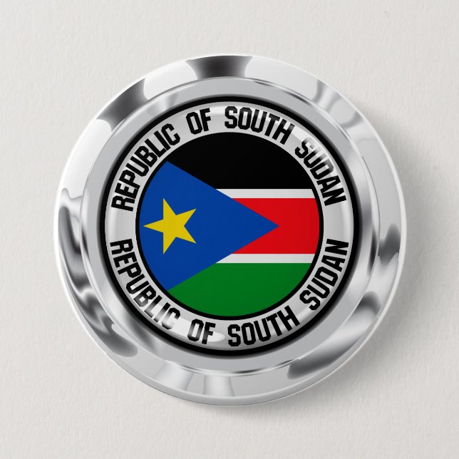 South Sudan Round Emblem Button (Front)