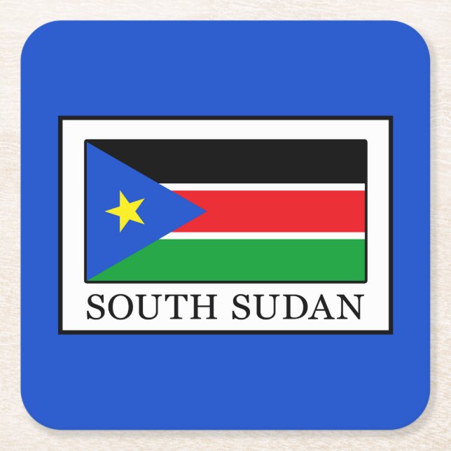 South Sudan Square Paper Coaster (Front)