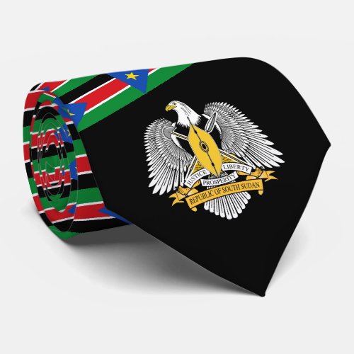 South Sudanese Flag  Coat of Arms South Sudan Neck Tie