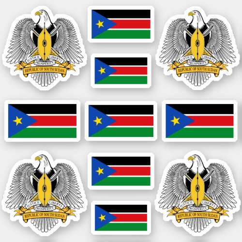 South Sudanese symbols Coat of arms and flag Sticker