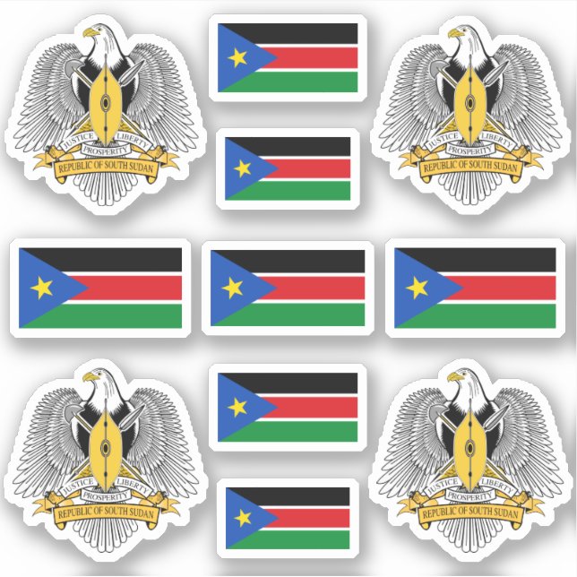 South Sudanese symbols /Coat of arms and flag Sticker (Front)