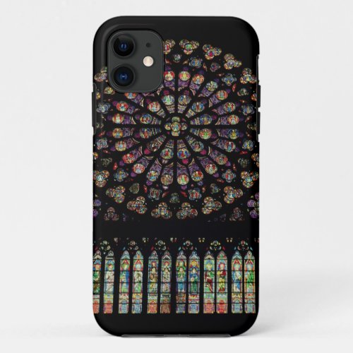 South transept rose window depicting Christ in the iPhone 11 Case