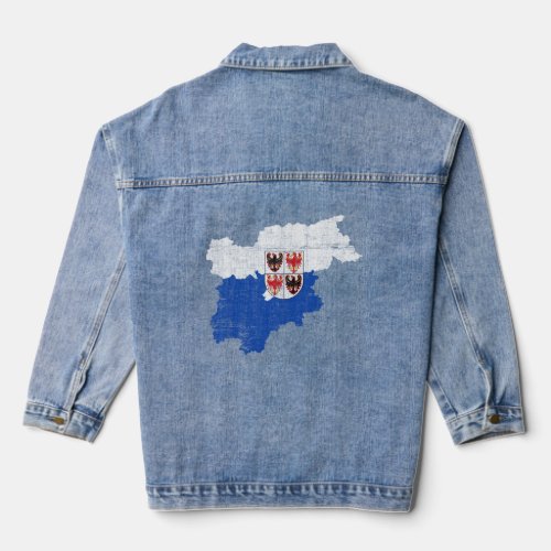 South Tyrolan Map and Flag  Trentino South Tyrol I Denim Jacket