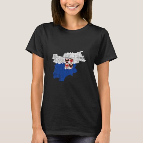 South Tyrolan Map and Flag  Trentino South Tyrol I T_Shirt