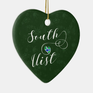 South Uist Flag Heart, Outer Hebrides Ceramic Ornament