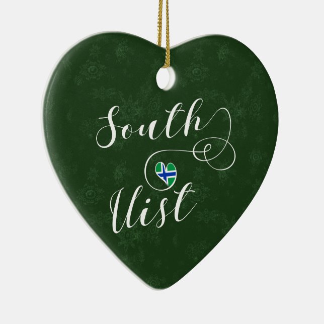 South Uist Flag Heart, Outer Hebrides Ceramic Ornament (Right)