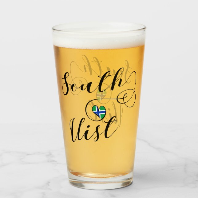 South Uist Flag Heart, Outer Hebrides Glass (Front Filled)