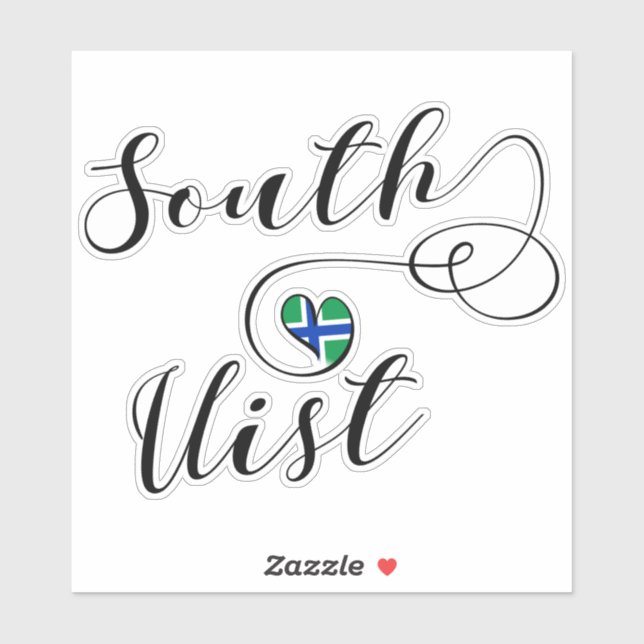 South Uist Flag Heart, Outer Hebrides Sticker (Sheet)