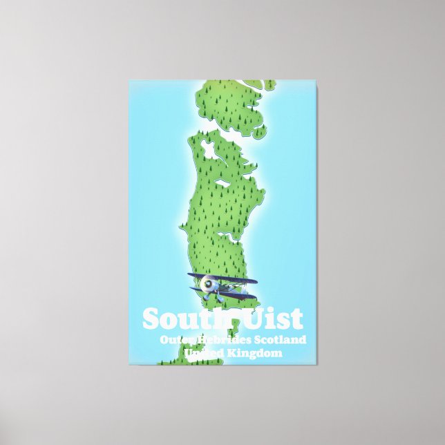 South Uist Outer Hebrides Scotland map Canvas Print (Front)