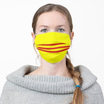 South Vietnam Country Flag Symbol Nation Adult Cloth Face Mask by tony4urban at Zazzle
