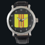 South Vietnam* Custom Wristwatch<br><div class="desc">ome international style with this custom designed South Vietnam Coat of Arms Wristwatch. The face of the watch has the coat of arms of South Vietnam on black background. The appearance is very clean and elegant. Customize the watch as you want and have fun! This is a fantastic gift for...</div>