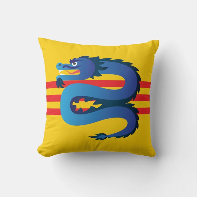 South Vietnam Dragon Throw Pillow (Front)