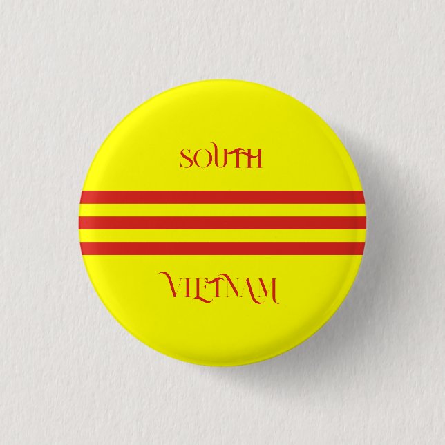 south vietnam flag button (Front)