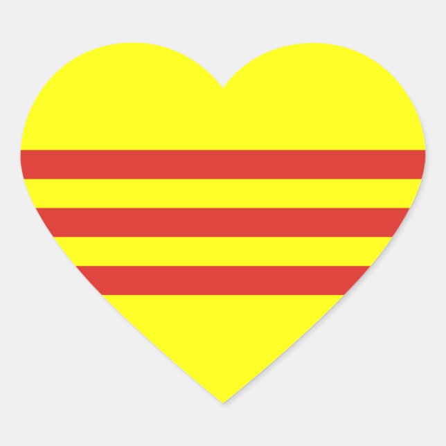 south vietnam flag heart sticker (Front)