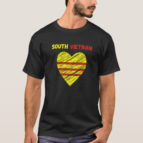 South Vietnam Flag Pride Grunge Vintage Vietnamese T_Shirt