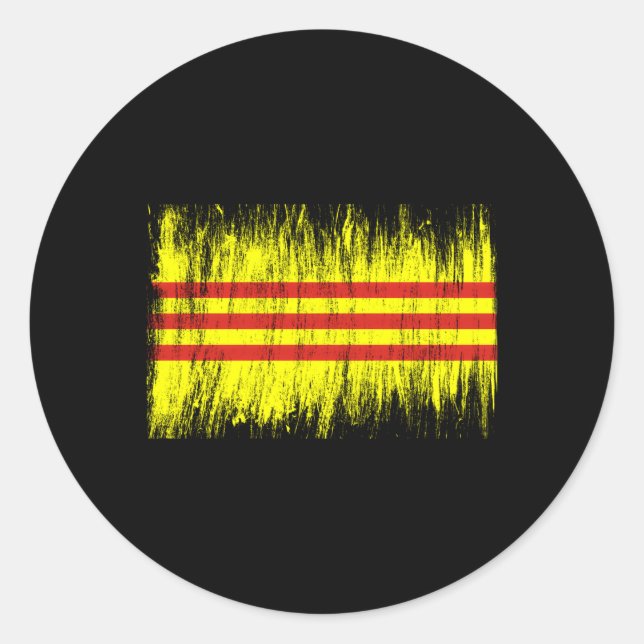 South Vietnam Flag Saigon Cong Hoa Vnch Vietnamese Classic Round Sticker (Front)