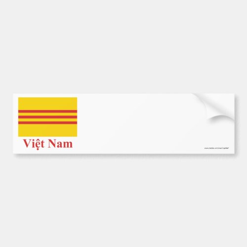 South Vietnam Flag with Name in Vietnamese Bumper Sticker