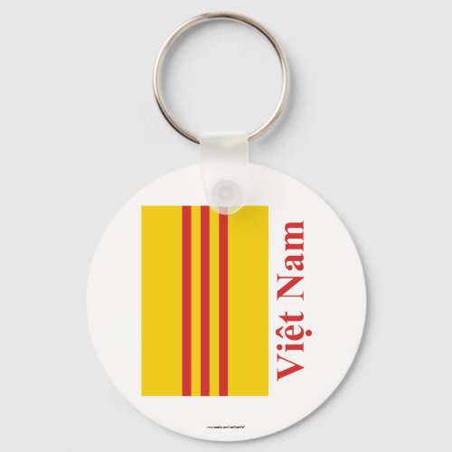 South Vietnam Flag with Name in Vietnamese Keychain