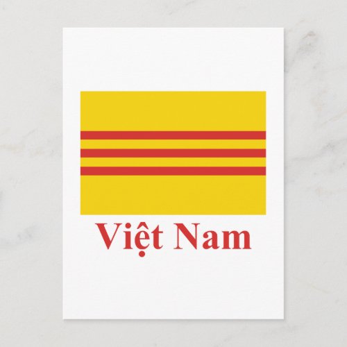 South Vietnam Flag with Name in Vietnamese Postcard