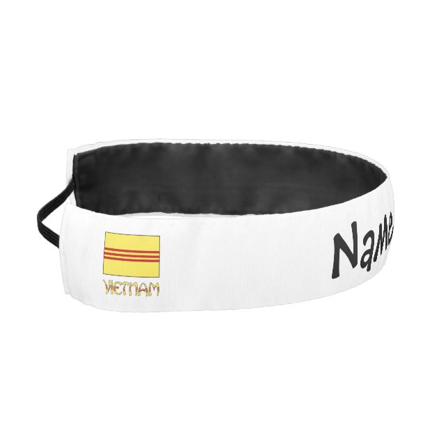 South Vietnam Vietnamese Flag Black Personalizatio Athletic Headband (Left)