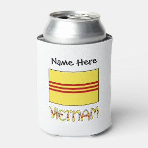 South Vietnam Vietnamese Flag Black Personalizatio Can Cooler
