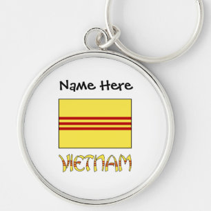 South Vietnam Vietnamese Flag Black Personalizatio Keychain