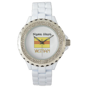 South Vietnam Vietnamese Flag Black Personalizatio Watch