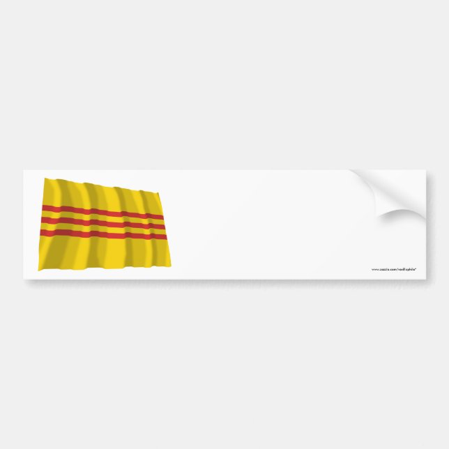 South Vietnam Waving Flag Bumper Sticker (Front)