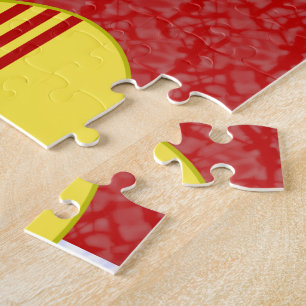 South Vietnamese Angel Flag on Red and White Jigsaw Puzzle