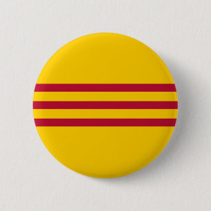 South Vietnamese Flag - Vietnam Cờ vàng ba sọc đỏ Button