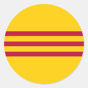 South Vietnamese Flag - Vietnam Cờ vàng ba sọc đỏ Classic Round Sticker