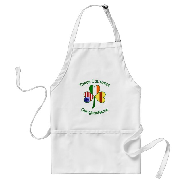 South Vietnamese Irish American Flags Shamrock  Adult Apron (Front)
