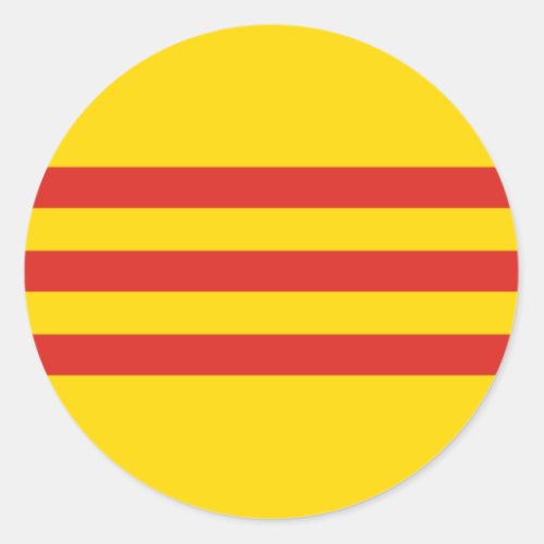 South Vietnamese Vietnam Flag Classic Round Sticker