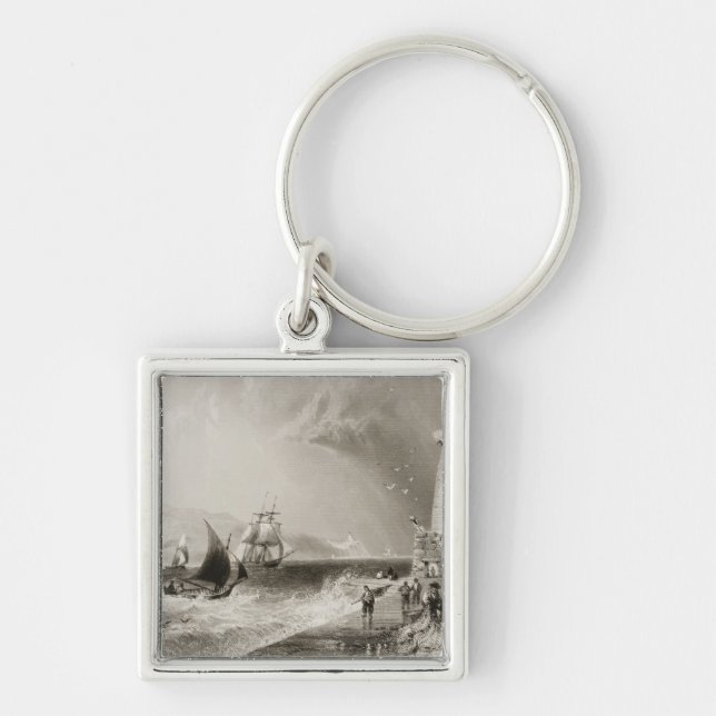 South Wall Lighthouse with Howth Hill Keychain (Front)