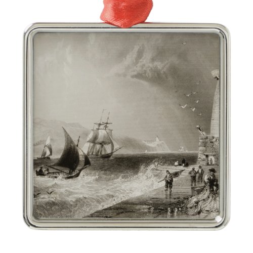 South Wall Lighthouse with Howth Hill Metal Ornament
