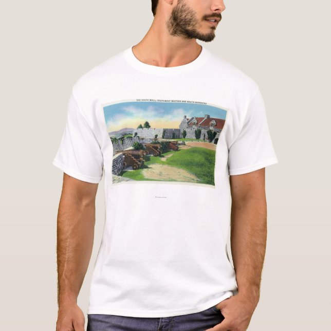 South Wall, Southwest Bastion, South Barracks T-Shirt (Front)