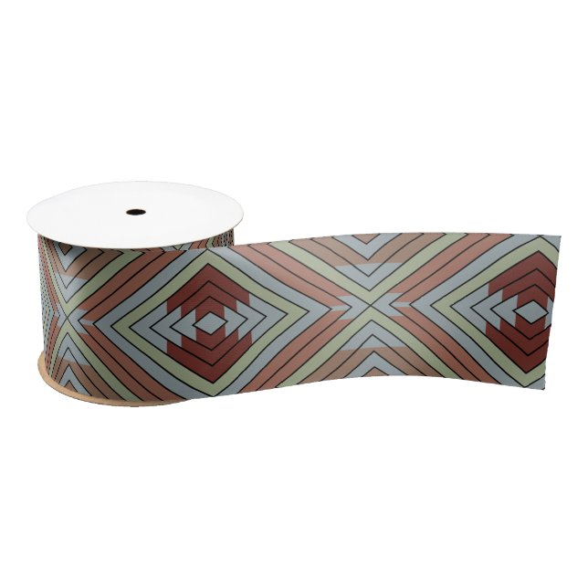 South West American Indian Style Patterned Art Satin Ribbon (Spool)