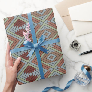 South West American Indian Style Patterned Art Wrapping Paper