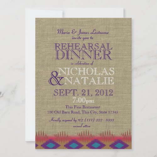 South West Rehearsal Dinner Invites