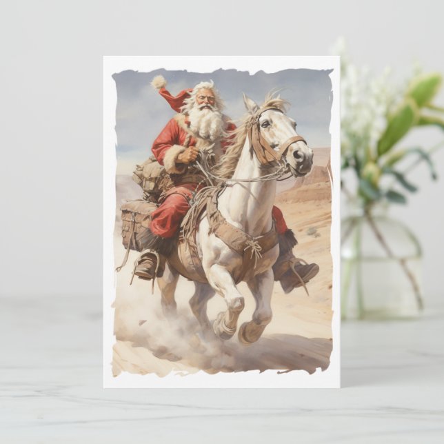 South West Santa Clause Christmas ride Holiday Card (Standing Front)