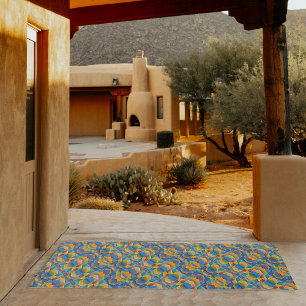 South-Western Color Palette Tribal Desert Style Outdoor Rug
