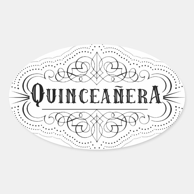 South Western Quinceañera Oval Sticker (Front)